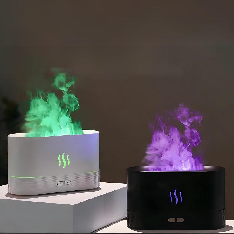 Portable USB LED Flame Effect Humidifier & Aroma Diffuser